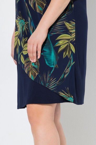 Ulla Popken 850393 Rochie din șifon imprimată Bleumarin - Rochii de vară - Rochii de vară marimi mari