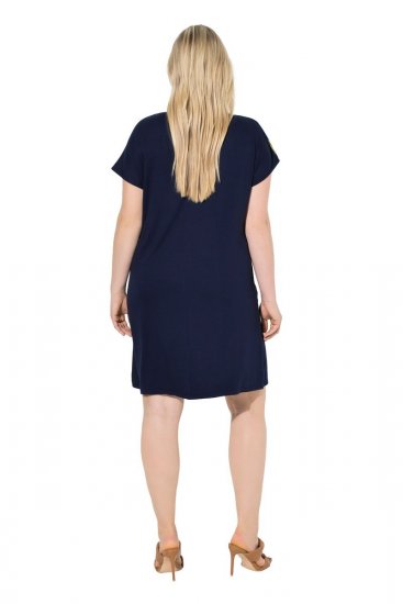 Ulla Popken 850393 Rochie din șifon imprimată Bleumarin - Rochii de vară - Rochii de vară marimi mari
