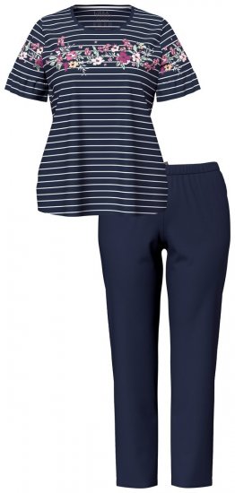 Ulla Popken 850403 Pijama cu flori Bleumarin - Pijamale/Haine de casă - 