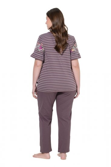 Ulla Popken 850403 Pijama cu flori Maro - Pijamale/Haine de casă - 
