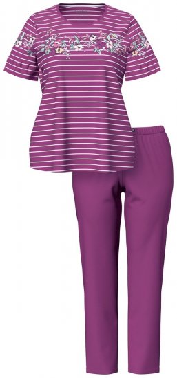 Ulla Popken 850403 Pijama cu flori Violet - Pijamale/Haine de casă - 