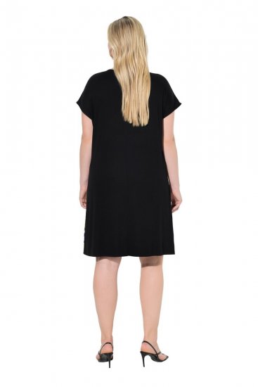 Ulla Popken 850406 Rochie din șifon imprimată Neagră - Rochii - Rochii pentru toate mărimile