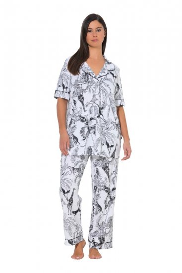 Ulla Popken 850441 Pijama cu model Alb unt - Pijamale/Haine de casă - 