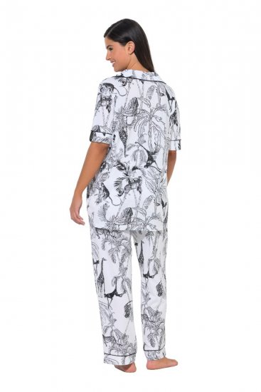 Ulla Popken 850441 Pijama cu model Alb unt - Pijamale/Haine de casă - 