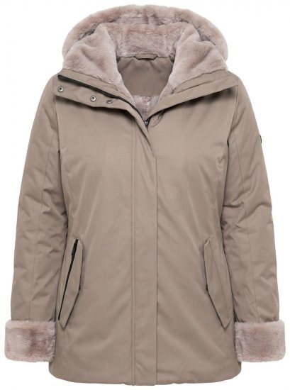 Ulla Popken 850509 Geacă din blană artificială Taupe - Geci - Jachete de damă marimi mari