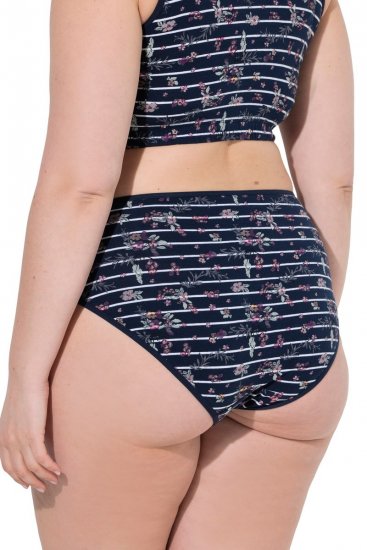 Ulla Popken 850538 Chiloți cu flori din bumbac organic set de 2 Bleumarin - Chiloți - 