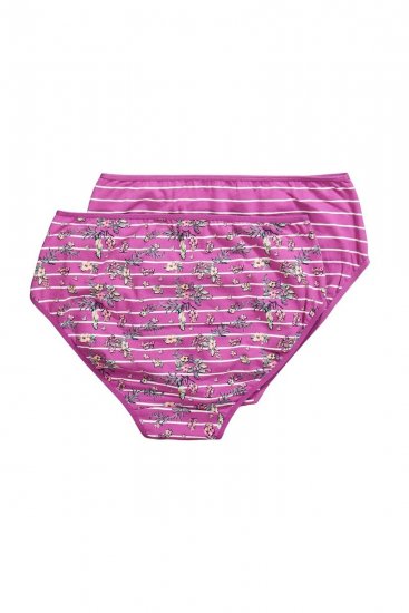 Ulla Popken 850538 Chiloți cu flori din bumbac organic set de 2 Violet - Chiloți - 