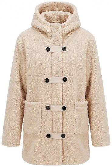 Ulla Popken 850589 Geacă teddy Alb unt - Geci - Jachete de damă marimi mari