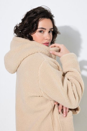 Ulla Popken 850589 Geacă teddy Alb unt - Geci - Jachete de damă marimi mari