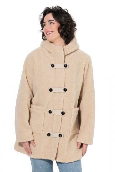 Ulla Popken 850589 Geacă teddy Alb unt - Geci - Jachete de damă marimi mari