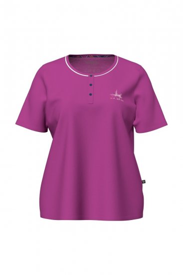 Ulla Popken 850864 Set de pijama din 3 piese în carouri Violet - Pijamale/Haine de casă - 