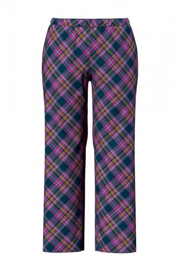Ulla Popken 850864 Set de pijama din 3 piese în carouri Violet - Pijamale/Haine de casă - 