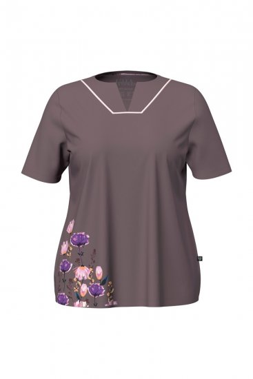 Ulla Popken 850903 Pijama cu flori set de 2 Maro - Pijamale/Haine de casă - 