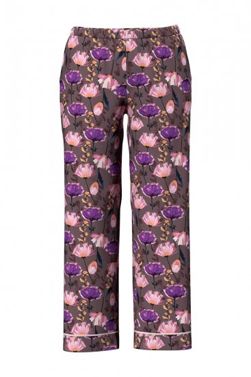 Ulla Popken 850903 Pijama cu flori set de 2 Maro - Pijamale/Haine de casă - 