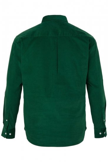 JP1880 850921 Cămașă din catifea reiată cu mânecă lungă Verde pădure TALL - TALL cămăși - Cămăși TALL pentru bărbați înalți