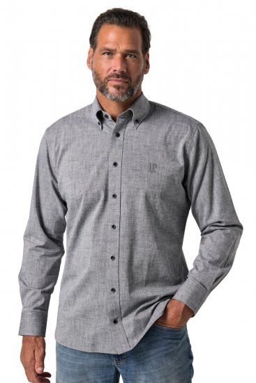 JP1880 850931 Cămașă chambray cu mânecă lungă Neagră TALL - TALL cămăși - Cămăși TALL pentru bărbați înalți