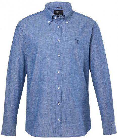 JP1880 850931 Cămașă chambray cu mânecă lungă Albastru denim TALL - TALL cămăși - Cămăși TALL pentru bărbați înalți