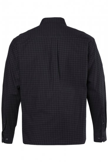 JP1880 850950 Cămașă din flanel în carouri cu mânecă lungă Neagră TALL - TALL cămăși - Cămăși TALL pentru bărbați înalți