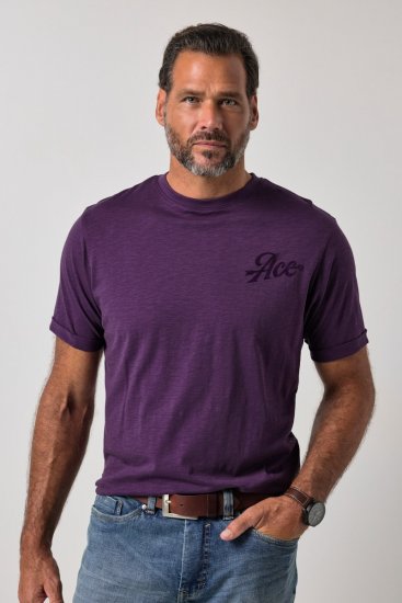 JP1880 850985 Tricou cu imprimeu pe piept Mov închis TALL - TALL T-shirts - Tricouri pentru Bărbați Înalți