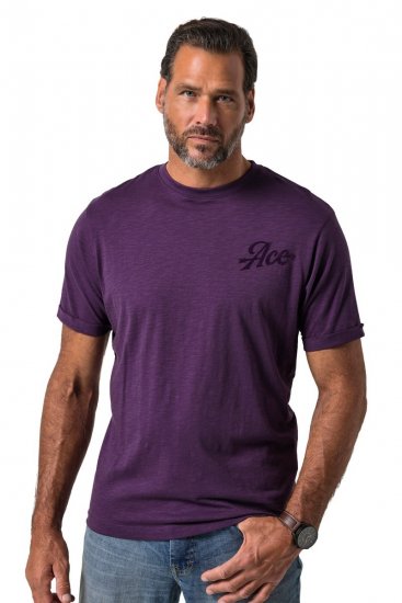 JP1880 850985 Tricou cu imprimeu pe piept Mov închis TALL - TALL T-shirts - Tricouri pentru Bărbați Înalți