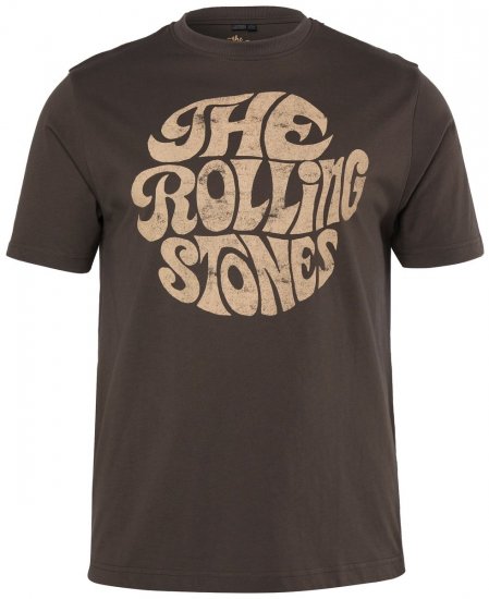JP1880 851001 Rolling Stones Retro Logo Tricou Alună - Tricouri cu trupe - Tricouri cu formații rock