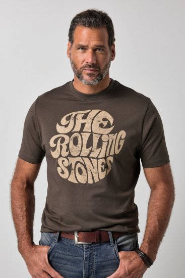 JP1880 851001 Rolling Stones Retro Logo Tricou Alun TALL - TALL T-shirts - Tricouri pentru Bărbați Înalți