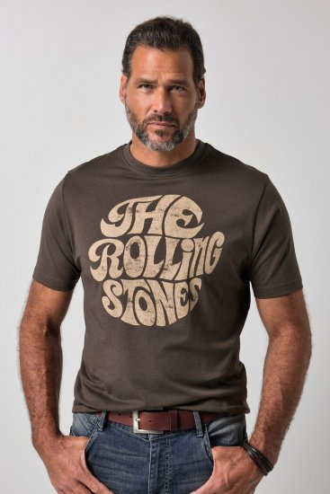 JP1880 851001 Rolling Stones Retro Logo Tricou Alună - Tricouri cu trupe - Tricouri cu formații rock
