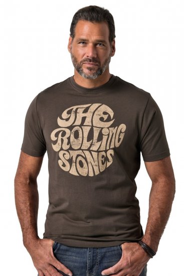 JP1880 851001 Rolling Stones Retro Logo Tricou Alună - Tricouri cu trupe - Tricouri cu formații rock