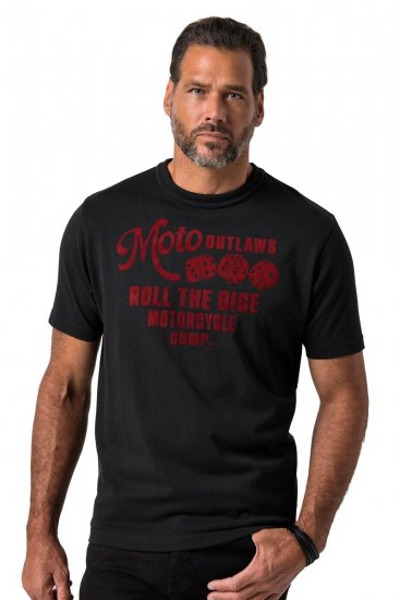 JP1880 851002 Tricou cu imprimeu pe piept Neagră TALL - TALL T-shirts - Tricouri pentru Bărbați Înalți
