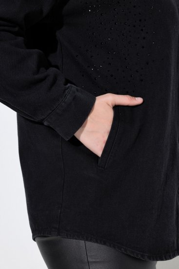 Ulla Popken 851036 Geacă din denim Antracit - Geci - Jachete de damă marimi mari