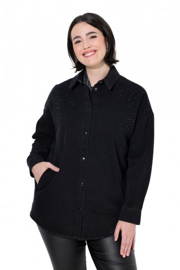 Ulla Popken 851036 Geacă din denim Antracit - Geci - Jachete de damă marimi mari
