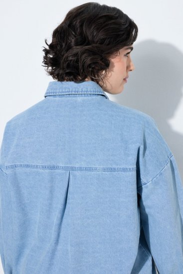 Ulla Popken 851036 Geacă din denim Albastru deschis - Geci - Jachete de damă marimi mari