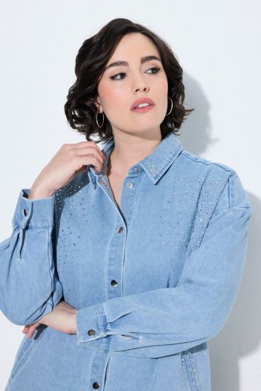 Ulla Popken 851036 Geacă din denim Albastru deschis - Geci - Jachete de damă marimi mari