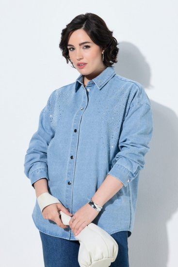 Ulla Popken 851036 Geacă din denim Albastru deschis - Geci - Jachete de damă marimi mari
