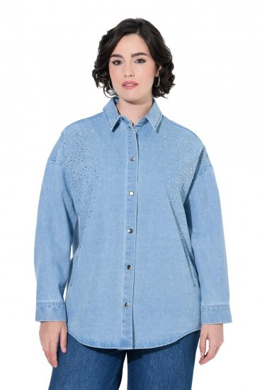 Ulla Popken 851036 Geacă din denim Albastru deschis - Geci - Jachete de damă marimi mari