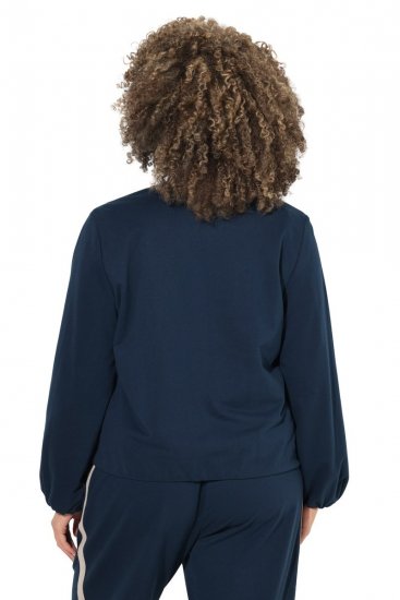 Ulla Popken 851040 Hanorac cu fermoar Bleumarin - Hanorace fără glugă - Bluze de trening pentru femei