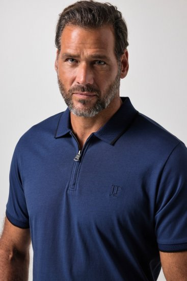 JP1880 851048 Tricou polo cu fermoar Albastru noapte TALL - TALL tricouri polo - Tricouri polo TALL pentru bărbați înalți