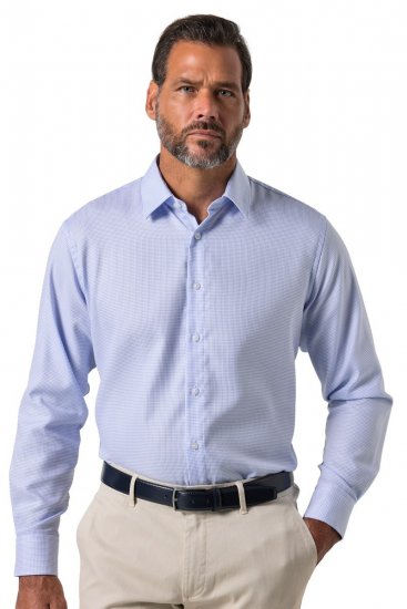 JP1880 851051 Cămașă business fără călcare cu mânecă lungă Albastru deschis TALL - TALL cămăși - Cămăși TALL pentru bărbați înalți
