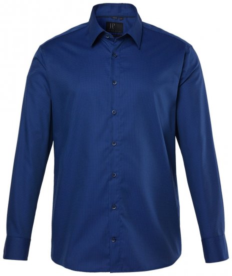 JP1880 851055 Cămașă business cu model fără călcare cu mânecă lungă Bleumarin TALL - TALL cămăși - Cămăși TALL pentru bărbați înalți