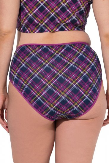 Ulla Popken 851070 Chiloți în carouri din bumbac organic set de 5 Violet - Chiloți - 