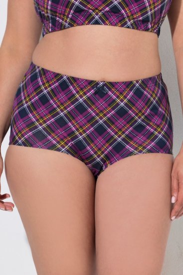 Ulla Popken 851071 Chiloți în carouri din bumbac organic set de 2 Violet - Chiloți - 