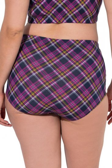 Ulla Popken 851071 Chiloți în carouri din bumbac organic set de 2 Violet - Chiloți - 
