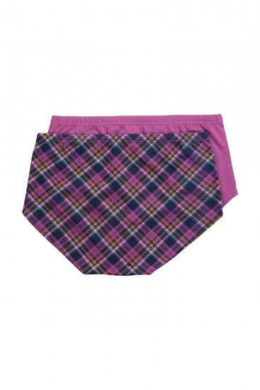 Ulla Popken 851071 Chiloți în carouri din bumbac organic set de 2 Violet - Chiloți - 