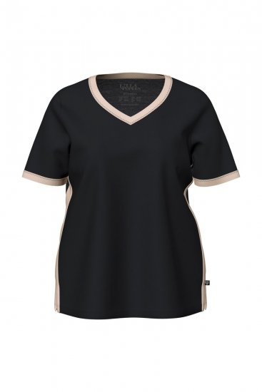 Ulla Popken 851245 Pijama în dungi Neagră - Pijamale/Haine de casă - 