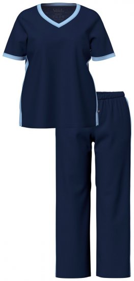 Ulla Popken 851245 Pijama în dungi Bleumarin - Pijamale/Haine de casă - 