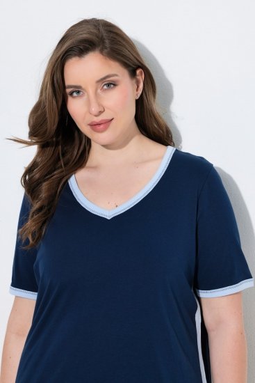 Ulla Popken 851245 Pijama în dungi Bleumarin - Pijamale/Haine de casă - 