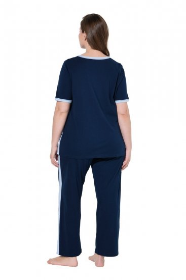 Ulla Popken 851245 Pijama în dungi Bleumarin - Pijamale/Haine de casă - 
