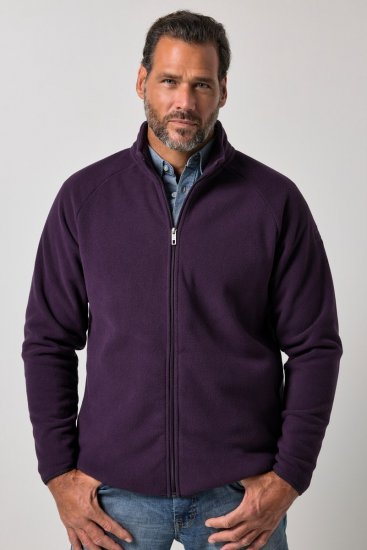 JP1880 851362 Jachetă din fleece cu guler înalt Mov închis TALL - TALL geci - Jachete TALL pentru bărbați înalți