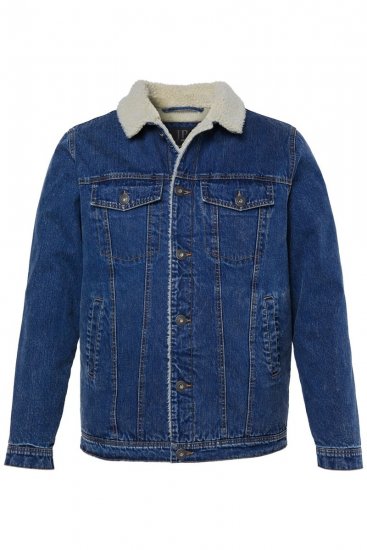 JP1880 851363 Geacă de blugi cu căptușeală teddy Albastru denim - Geci - Geci Bărbați Mărimi Mari