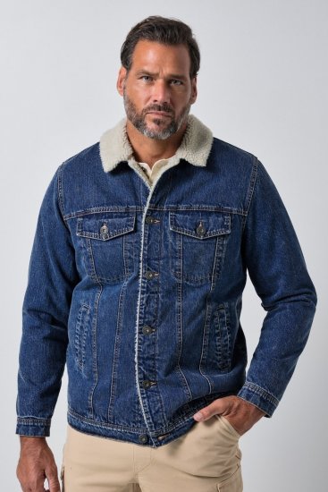 JP1880 851363 Geacă din denim cu căptușeală teddy Albastru denim TALL - TALL geci - Jachete TALL pentru bărbați înalți